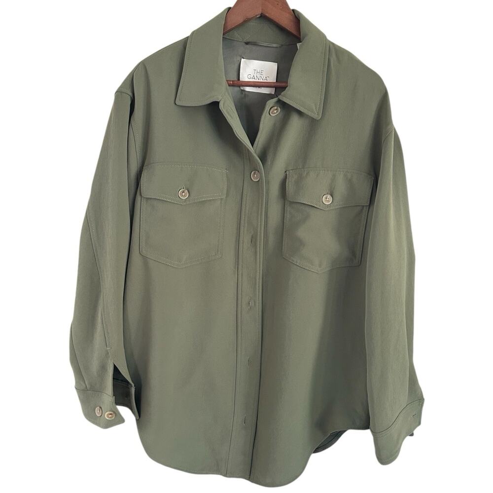 Aritzia Wilfred The Ganna Shirt Jacket Women M Sage Green Oversized Shacket